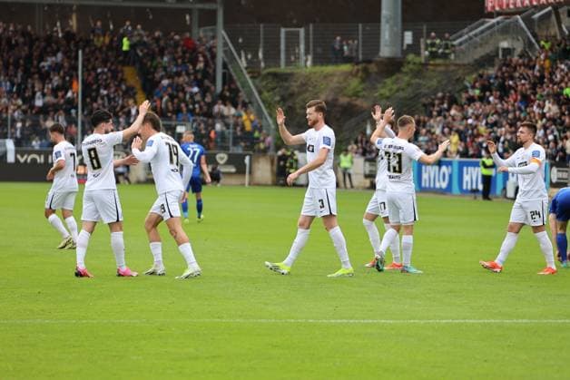 05 05 2024, Soccer, Men, 2 Bundesliga, Season 2023 2024, SV 07 Elversberg Hertha BSC Berlin, Goal celebration to 1 0, Goalscorer Luca Schnellbacher SV 07 Elversberg Elversberg Ursapharm Arena an der Kaiserlinde Saarland Germany EN