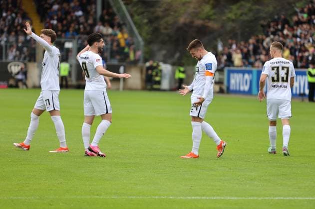 05 05 2024, Soccer, Men, 2 Bundesliga, Season 2023 2024, SV 07 Elversberg Hertha BSC Berlin, Goal celebration to 1 0, Goalscorer Luca Schnellbacher SV 07 Elversberg Elversberg Ursapharm Arena an der Kaiserlinde Saarland Germany EN