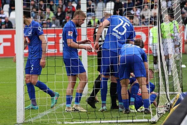 05 05 2024, Football, Men, 2 Bundesliga, Season 2023 2024, SV 07 Elversberg Hertha BSC Berlin, Goal celebration to 2 2, Goalscorer Palko Dardai Hertha BSC Elversberg Ursapharm Arena an der Kaiserlinde Saarland Germany EN