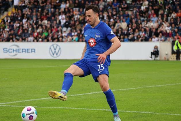 05 05 2024, Football, Men, 2 Bundesliga, Season 2023 2024, SV 07 Elversberg Hertha BSC Berlin, Haris Tabakovic Hertha BSC Elversberg Ursapharm Arena an der Kaiserlinde Saarland Germany DE