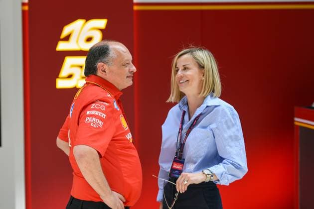 Formula 1 GP Miami USA 05 05 2024 Frederic Vasseur, Team Principal Scuderia Ferrari and Susi Wolff Formula 1 GP Miami USA 05 05 2024 Copyright: xBEAUTIFULxSPORTS Erlhofx