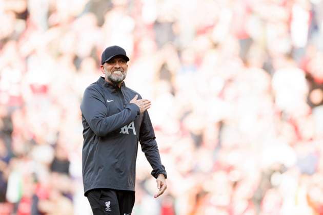 Sport Themen der Woche KW18 Sport Bilder des Tages Football - FA Premier League - Liverpool FC v Tottenham Hotspur FC LIVERPOOL, ENGLAND - Sunday, May 5, 2024: Jurgen Klopp Manager of Liverpool celebrates after the FA Premier League match between Liverpool FC and Tottenham Hotspur FC at Anfield. (Photo by Ryan Brown Propaganda) LIVERPOOL Anfield MERSEYSIDE ENGLAND  Copyright: xDavidxRawcliffex P2024-05-05-Liverpool-Tottenham-3869