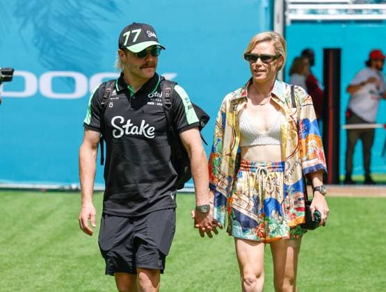 BOTTAS Valtteri (fin), Stake F1 Team Kick Sauber C44, CROMWELL Tiffany, wife of Valtteri Bottas, portrait during the Formula 1 Crypto.com Miami Grand Prix 2024, 6th round of the 2024 Formula One World Championship, WM, Weltmeisterschaft from May 3 to 5, 2024 on the Miami International Autodrome, in Miami, United States of America - F1 - MIAMI GRAND PRIX 2024 DPPI Panoramic F12024GP06USA_JK354651