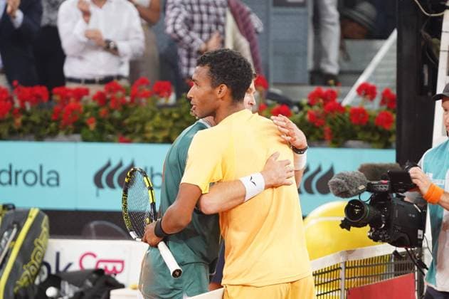 Felix Auger-Aliassime and Jannik Sinner during Finals Masters Series Madrid in Madrid on Sunday, May 5 2024 Cordon Press 
