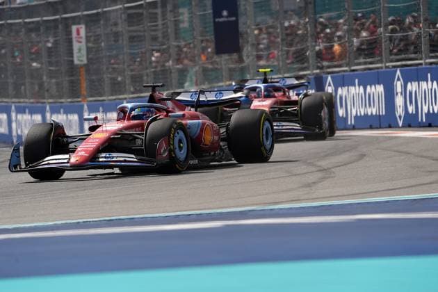 Formula 1 Crypto com Miami Grand Prix 05 05 2024, Miami International Autodrome, Miami, Formula 1 Crypto com Miami Grand Prix,in the picture Charles Leclerc MCO , Scuderia Ferrari HP, Carlos Sainz Jr ESP , Scuderia Ferrari HP nordphotoxGmbHx xBratic nph00250