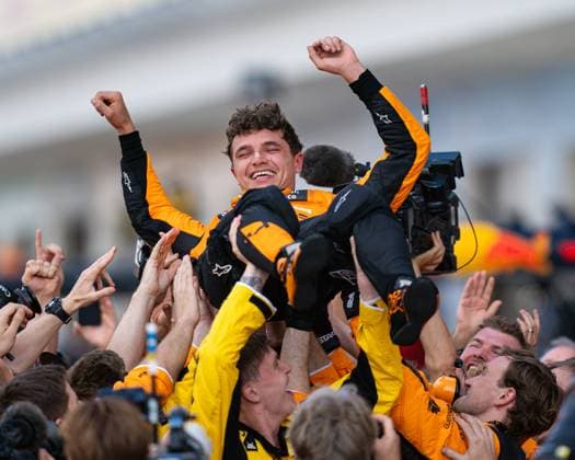May 5, 2024, Miami, Florida, USA: British driver LANDO NORRIS (McLaren F1 Team) celebrates after winning his first Formula One race, the 2024 Miami Grand Prix at Miami International Autodrome. Miami USA - ZUMAg147 20240505_mda_g147_006 Copyright: xJamesxGasperottix
