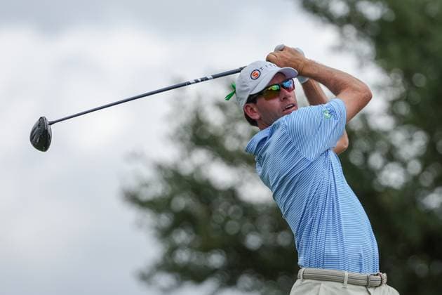 MCKINNEY, TX - MAY 05: Ben Kohles (USA) tees off on the 11th hole during the final round of the PGA, Golf Herren CJ CUP Byron Nelson on May 5, 2024, at TPC Craig Ranch in McKinney, TX. (Photo by David Buono Icon Sportswire) GOLF: MAY 05 PGA CJ CUP Byron Nelson EDITORIAL USE ONLY Icon240505024