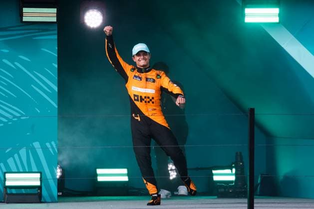 F1 Miami Grand Prix 2024 Lando Norris of McLaren at the podium after the Formula 1 Miami Grand Prix at Miami International Autodrome in Miami, United States on May 5, 2024. Miami United States  Copyright: xJakubxPorzyckix originalFilename:porzycki-f1miamig240505_npl0X.jpg