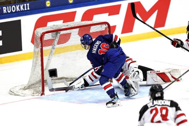 ** 5th of May 2024 Espoo, Finland: IIHF U18 Ice hockey, Eishockey World Championship, WM, Weltmeisterschaft match USA vs Canada. Photo by Tomi Natri All Over Press