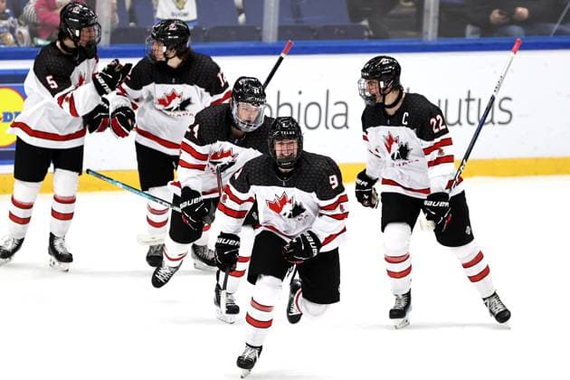 ** 5th of May 2024 Espoo, Finland: IIHF U18 Ice hockey, Eishockey World Championship, WM, Weltmeisterschaft match USA vs Canada. Photo by Tomi Natri All Over Press