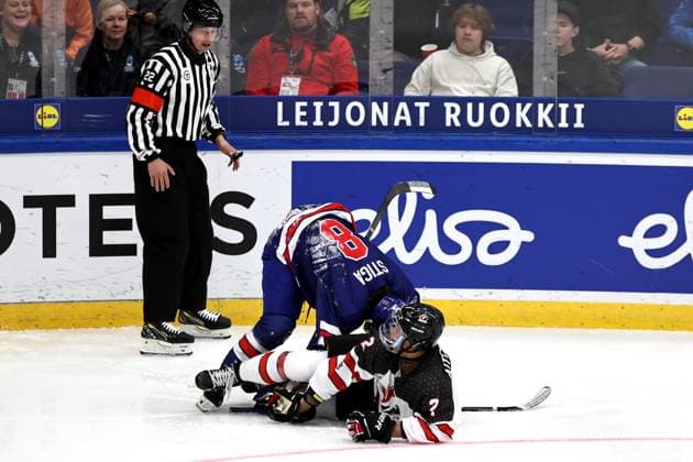 ** 5th of May 2024 Espoo, Finland: IIHF U18 Ice hockey, Eishockey World Championship, WM, Weltmeisterschaft match USA vs Canada. Photo by Tomi Natri All Over Press