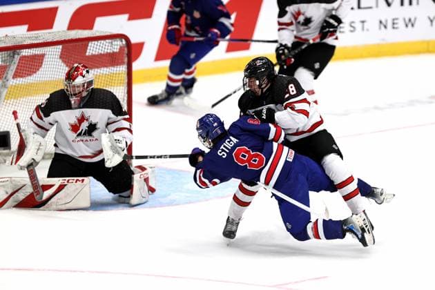 ** 5th of May 2024 Espoo, Finland: IIHF U18 Ice hockey, Eishockey World Championship, WM, Weltmeisterschaft match USA vs Canada. Photo by Tomi Natri All Over Press