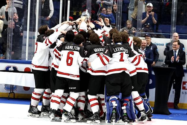 ** 5th of May 2024 Espoo, Finland: IIHF U18 Ice hockey, Eishockey World Championship, WM, Weltmeisterschaft match USA vs Canada. Photo by Tomi Natri All Over Press