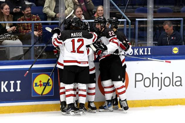 ** 5th of May 2024 Espoo, Finland: IIHF U18 Ice hockey, Eishockey World Championship, WM, Weltmeisterschaft match USA vs Canada. Photo by Tomi Natri All Over Press