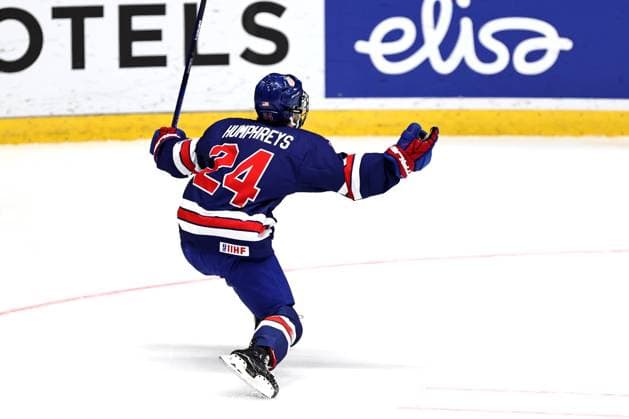 ** 5th of May 2024 Espoo, Finland: IIHF U18 Ice hockey, Eishockey World Championship, WM, Weltmeisterschaft match USA vs Canada. Photo by Tomi Natri All Over Press