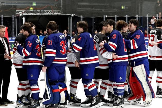 ** 5th of May 2024 Espoo, Finland: IIHF U18 Ice hockey, Eishockey World Championship, WM, Weltmeisterschaft match USA vs Canada. Photo by Tomi Natri All Over Press