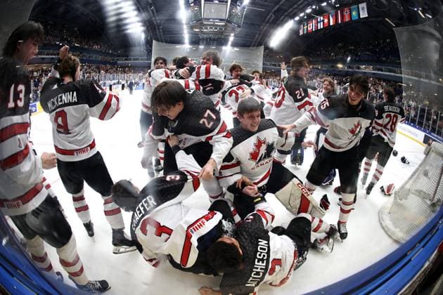 ** 5th of May 2024 Espoo, Finland: IIHF U18 Ice hockey, Eishockey World Championship, WM, Weltmeisterschaft match USA vs Canada. Photo by Tomi Natri All Over Press