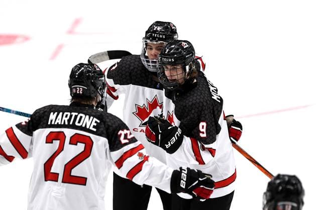 ** 5th of May 2024 Espoo, Finland: IIHF U18 Ice hockey, Eishockey World Championship, WM, Weltmeisterschaft match USA vs Canada. Photo by Tomi Natri All Over Press