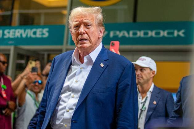 F1 Grand Prix of Miami Former United States President Donald Trump is attending the Formula 1 Crypto.com Miami Grand Prix in Miami, USA, on May 5, 2024. Miami Florida USA  Copyright: xAlessioxMorgesex originalFilename:morgese-formula1240505_np45G.jpg