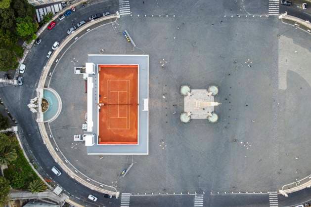 Tennis, ATP tournament in Rome, tennis court in Piazza del Popolo