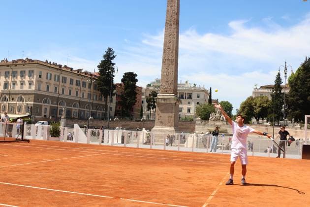 INTERNATIONAL TENNIS OF ITALY BNL 2024 Rome - Tennis, Rome, Internazionali d Italia BNL, tennis court in Piazza del Popolo, 6 May 2024. Photo Felice Calabro Editorial Usage Only Rome Italy  Copyright: xIPA ABACAx