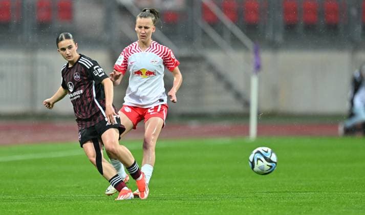 06 05 2024 Soccer Season 2023 2024 1 Women Soccer Bundesliga 20 Matchday 1 FC Nürnberg FCN Club RB Leipzig Sportfoto Zink xwoxzix Marina Scholz 7, 1 FC Nürnberg FCN Marlene Müller 27, RB Leipzig