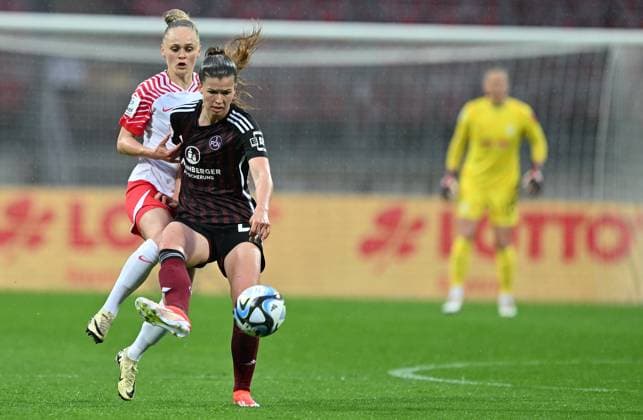 06 05 2024 Soccer Season 2023 2024 1 Women Soccer Bundesliga 20 Matchday 1 FC Nürnberg FCN Club RB Leipzig Sportfoto Zink xwoxzix Nele Bauereisen 23, 1 FC Nürnberg FCN in front of Victoria Krug 20, RB Leipzig