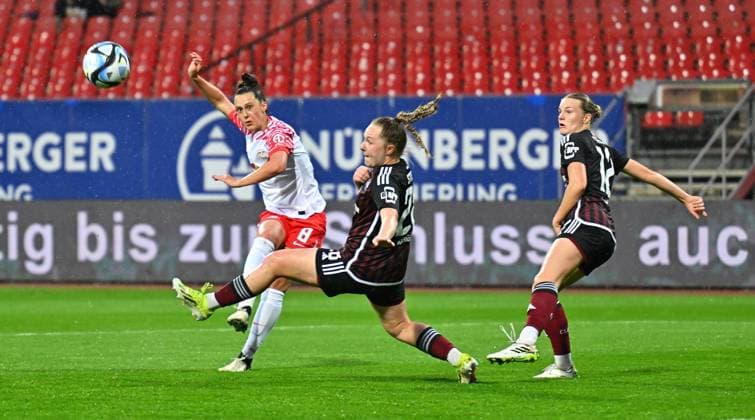 06 05 2024 Soccer Season 2023 2024 1 Womens Soccer Bundesliga 20 Matchday 1 FC Nürnberg FCN Club RB Leipzig Sportfoto Zink xwoxzix Gianna Rackow 8, RB Leipzig Madeleine Steck 28, 1 FC Nürnberg FCN Amelie Thöle Thoele 12, 1 FC Nürnberg FCN