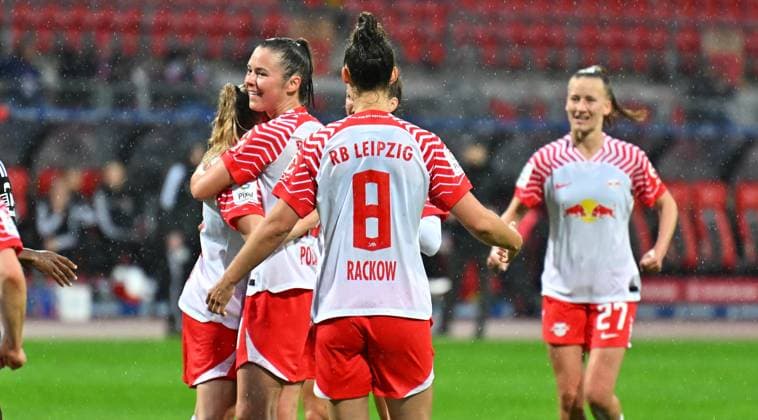 06 05 2024 Soccer season 2023 2024 1 Women Soccer Bundesliga 20 Matchday 1 FC Nuremberg FCN Club RB Leipzig Sportfoto Zink xwoxzix Goal celebration Joy after goal Goal shot to 0 1 by Vanessa Fudalla 10, RB Leipzig