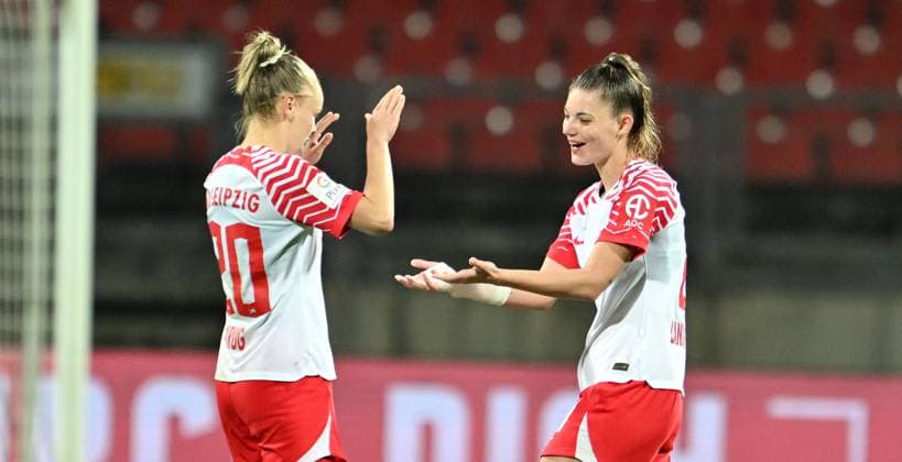 06 05 2024 Soccer Season 2023 2024 1 Womens Soccer Bundesliga 20 Matchday 1 FC Nuremberg FCN Club RB Leipzig Sportfoto Zink xwoxzix Victoria Krug 20, RB Leipzig Julia Landenberger 21, RB Leipzig Cheering joy after the end of the match