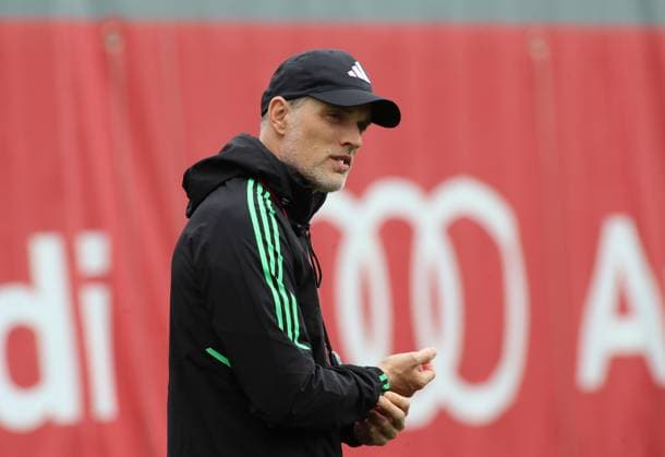 Munich, Germany 07 May 2024 Football, Men, Season 2023 2024, FC Bayern Munich, Säbener Strasse, Training ground, Final training, Champions League Thomas Tuchel, Coach FC Bayern Munich head, upper body on the way to the training ground, view to the right