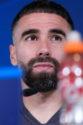 May 7, 2024, Valdebebas, Madrid, SPAIN: Daniel Carvajal attends his press conference, PK, Pressekonferenz during the training day of Real Madrid prior the UEFA Champions League, Semi Final round 2, football match to play against FC Bayern Munich at Ciudad Deportiva Real Madrid on May 07, 2024 in Valdebebas, Madrid, Spain. Valdebebas SPAIN - ZUMAa181 20240507_zaa_a181_039 Copyright: xOscarxJ.xBarrosox