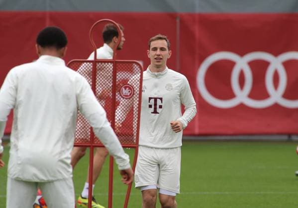 Munich, Germany 07 May 2024 Football, Men, Season 2023 2024, FC Bayern Munich, Säbener Strasse, Training ground, Final training, Champions League Lovro Zvonarek FC Bayern Munich Head, Upper body