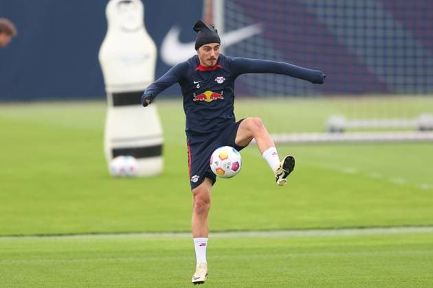 RB Leipzig Training 1 Bundesliga Leipzig, 07 05 2024, Training center at Cottaweg, Season 2023 2024, Football, Men, 1 Bundesliga , RB Leipzig Training , In the picture Eljif Elmas ,