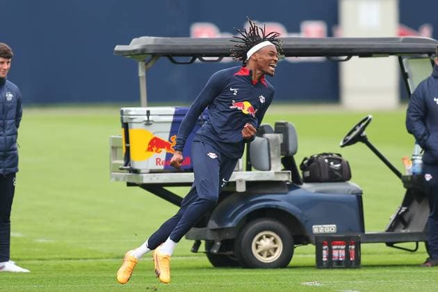 RB Leipzig Training 1 Bundesliga Leipzig, 07 05 2024, Training center at Cottaweg, Season 2023 2024, Football, Men, 1 Bundesliga , RB Leipzig Training , In the picture Mohamed Simakan ,
