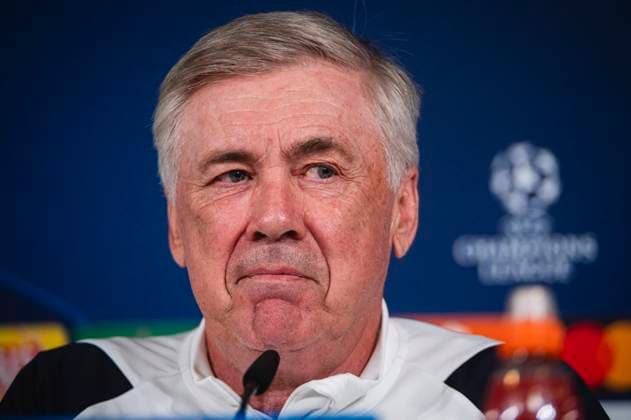 Uefa Champions League 2024: Real Madrid Real Madrid Training Session and press conference, PK, Pressekonferenz MADRID, SPAIN - MAY 7: Carlo Ancelotti, coach of Real Madrid, speaks during Real Madrid Training Session and Press Conference ahead of their UEFA Champions League semi-final second leg match against FC Bayern Munchen at Ciudad Real Madrid on May 7, 2024 in Valdebebas, Spain. Valdebebas Ciudad Real Madrid Madrid Spain Copyright: xAlbertoxGardinx AGardin_20240507_football_Champions_League_Real_Madrid_Press_Conference_307