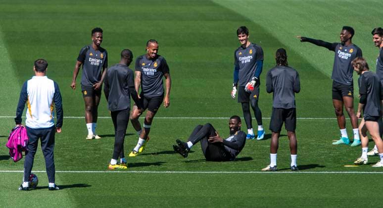 07 05 2024, Football UEFA Champions League 2023 2024 1 day before the semi-final, Real Madrid FC Bayern Munich, training session Real Madrid at the training ground of Real Vinicius Junior Real Madrid , Eder Militao Real Madrid ,