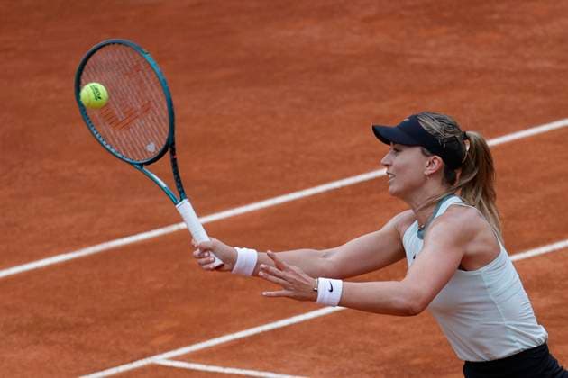 Internazionali BNL D Italia 2024 - Day Two Paula Badosa of Spain is playing in the Women s Singles first round match against Mirra Andreeva on day two of the Internazionali BNL D Italia at Foro Italico in Rome, Italy, on May 7, 2024. Rome Lazio Italy  Copyright: xCiroxDexLucax originalFilename:deluca-internaz240507_np4aM.jpg