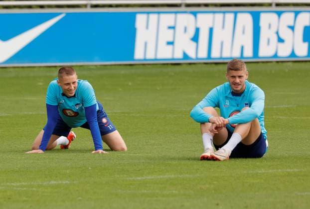 Germany, Berlin, Sportpark, GER, 2 FBL, Hertha BSC, Season 2023 24, Training, Photo Palko Dardai , Marton Dardai