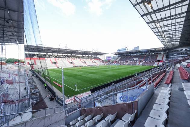07 05 2024, Football, Season 2023 2024, 2 Bundesliga, Matchday 32, VfL Osnabrück FC Schalke 04, Empty stadium at Millerntor during the match Hamburg Stadion am Millerntor Hamburg Germany xRHR PHOTO TRx Copyright: TimxRehbein RHR-FOTOx RHR-FOTO TR