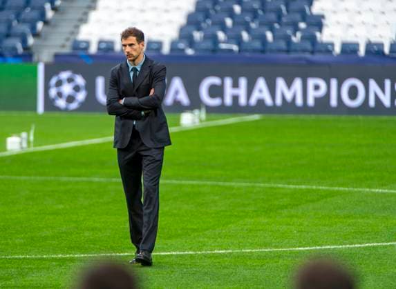 07 05 2024, Football UEFA Champions League 2023 2024 1 day before the semi-final, Real Madrid FC Bayern Munich, Arrival of FC Bayern team at Santiago Bernabeu stadium Madrid Leon Goretzka FC Bayern Munich pensive