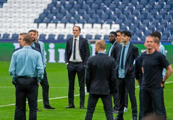 07 05 2024, Football UEFA Champions League 2023 2024 1 day before the semi-final, Real Madrid FC Bayern Munich, Arrival of FC Bayern team at Santiago Bernabeu stadium Madrid with coach Thomas Tuchel FC Bayern Munich
