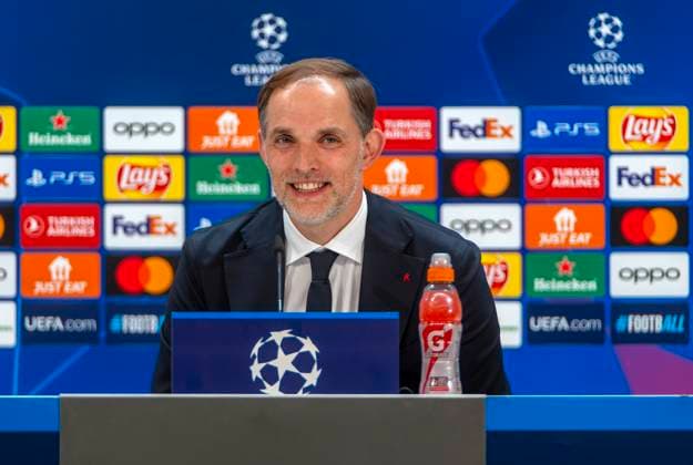 07 05 2024, Football UEFA Champions League 2023 2024 1 day before the semi-final, Real Madrid FC Bayern Munich, FC Bayern press conference at the Santiago Bernabeu Madrid stadium Coach Thomas Tuchel FC Bayern Munich
