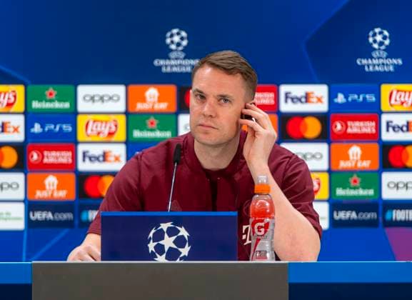 07 05 2024, Football UEFA Champions League 2023 2024 1 day before the semi-final, Real Madrid FC Bayern Munich, FC Bayern press conference at the Santiago Bernabeu Madrid stadium Goalkeeper Manuel Neuer FC Bayern Munich