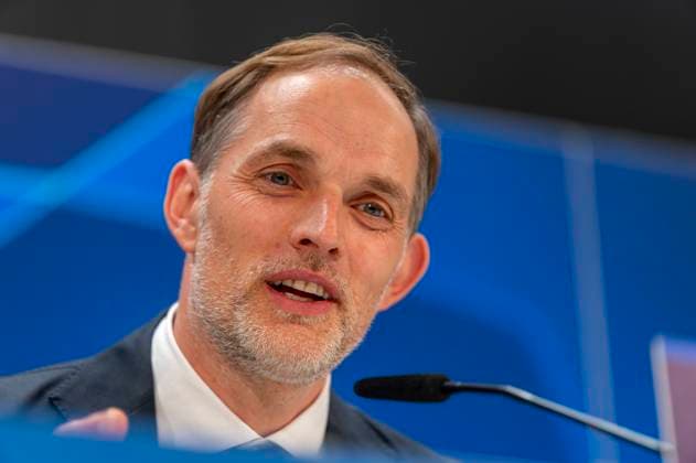 07 05 2024, Football UEFA Champions League 2023 2024 1 day before the semi-final, Real Madrid FC Bayern Munich, FC Bayern press conference at the Santiago Bernabeu Madrid stadium Coach Thomas Tuchel FC Bayern Munich