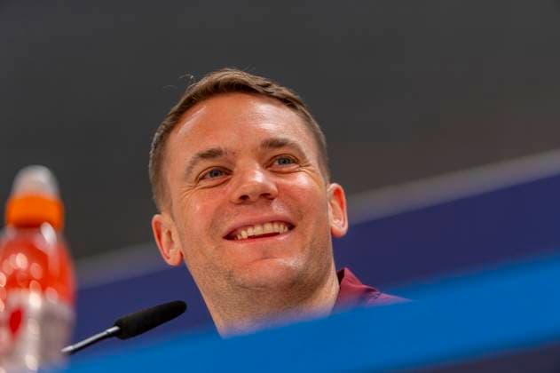 07 05 2024, Football UEFA Champions League 2023 2024 1 day before the semi-final, Real Madrid FC Bayern Munich, FC Bayern press conference at the Santiago Bernabeu Madrid stadium Goalkeeper Manuel Neuer FC Bayern Munich