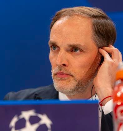 07 05 2024, Football UEFA Champions League 2023 2024 1 day before the semi-final, Real Madrid FC Bayern Munich, FC Bayern press conference at the Santiago Bernabeu Madrid stadium Coach Thomas Tuchel FC Bayern Munich