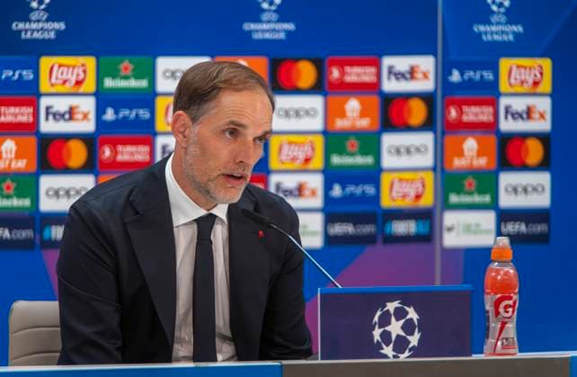 07 05 2024, Football UEFA Champions League 2023 2024 1 day before the semi-final, Real Madrid FC Bayern Munich, FC Bayern press conference at the Santiago Bernabeu Madrid stadium Coach Thomas Tuchel FC Bayern Munich
