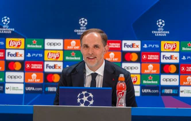 07 05 2024, Football UEFA Champions League 2023 2024 1 day before the semi-final, Real Madrid FC Bayern Munich, FC Bayern press conference at the Santiago Bernabeu Madrid stadium Coach Thomas Tuchel FC Bayern Munich