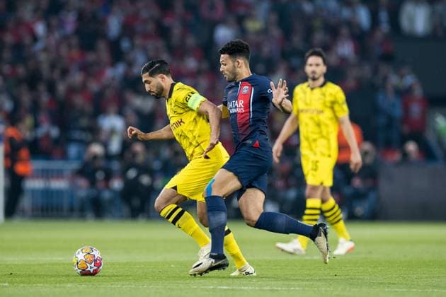 UEFA Champions League FC Paris Saint Germain Borussia Dortmund 07 05 2024 One-on-one Emre Can Borussia Dortmund, 23 , Goncalo Ramos FC Paris Saint Germain, 9 UEFA Champions League FC Paris Saint Germain Borussia Dortmund , Paris, Parc des Princes Copyright: xBEAUTIFULxSPORTS Wunderlx